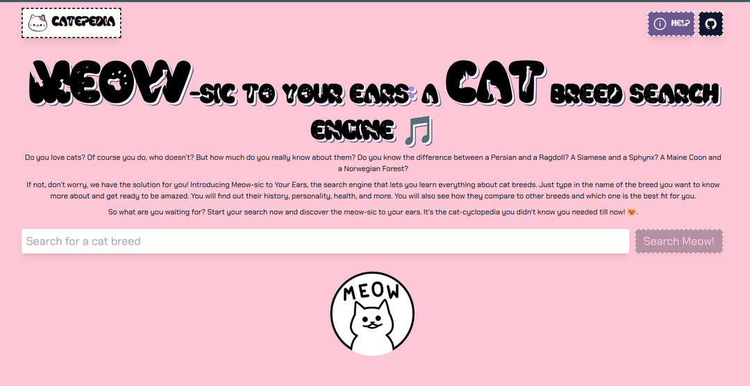 Catepedia - A Cat Breed Search Engine 🎵
