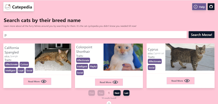 Catepedia - A Cat Breed Search Engine 🎵