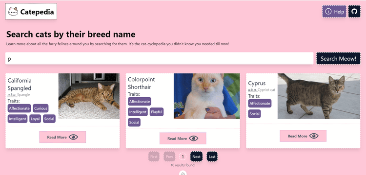 Catepedia - A Cat Breed Search Engine 🎵